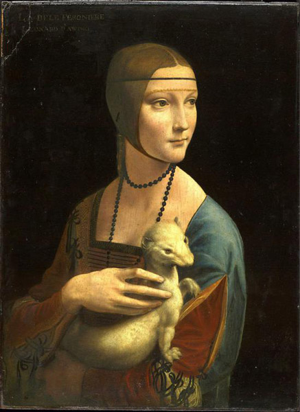 莱奥纳多·达·芬奇，《抱银鼠的女子》（Lady With an Ermine）。图片：Wikimedia Commons。